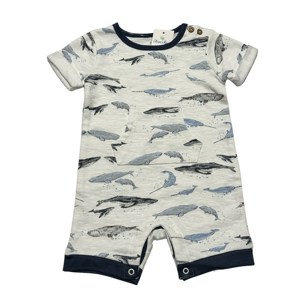 NWT Oliver & Rain Organic Sea Mammal Romper (6 mo)